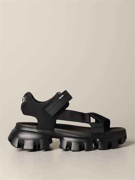 prada canvas sandals|designer Prada flat sandals.